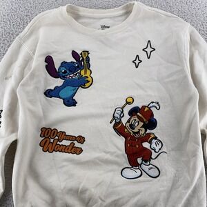 Disney 100 Years Sweatshirt Mens Medium Mickey Stitch Dumbo Crewneck Anniversary